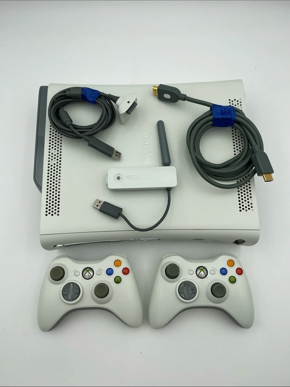 X-box 360 Console Bundle with Two Wireless Controllers-No Power Cord-